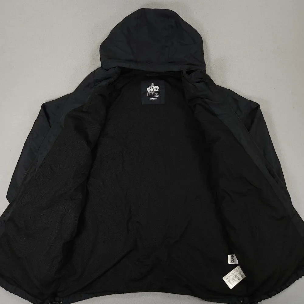 Disney Parks Star Wars Darth Vader Black Rain Zip Windbreaker Hoodie Jacket L - Picture 7 of 13